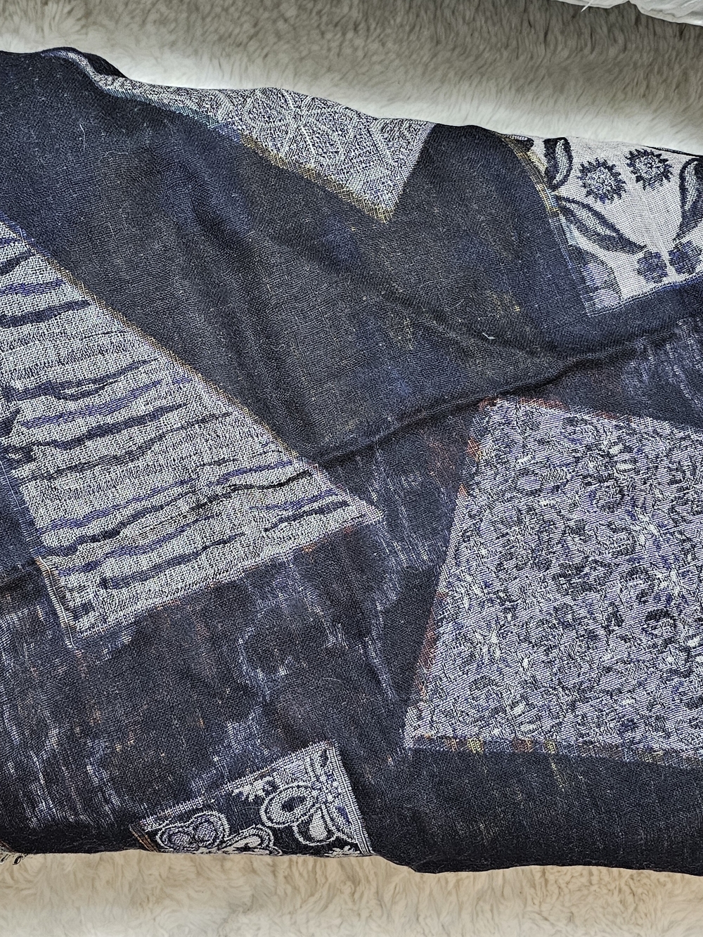 Blue Patchwork Scarf - Picture 2 of 2
